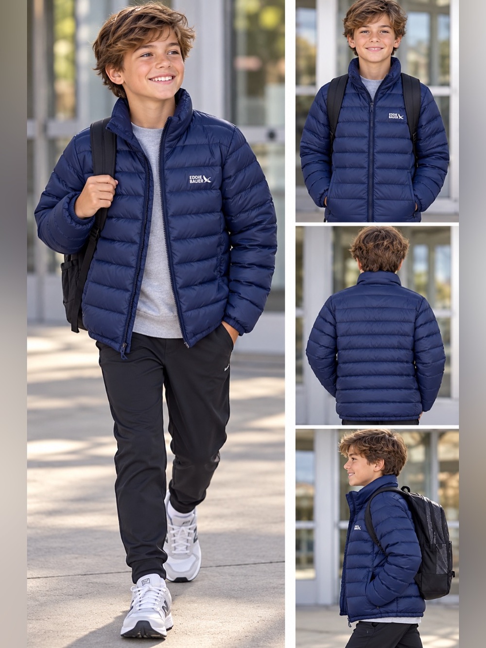 Navy Blue 650 fill down puffer jacket
